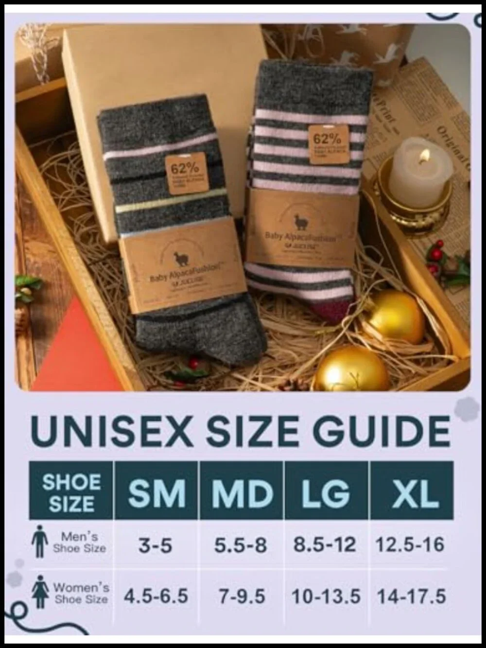 Alpaca Wool Heavyweight Crew Socks 2-Pack Thermal Winter Hiking